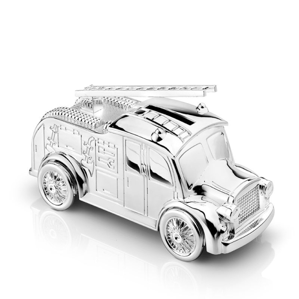 Metal piggy bank fire truck