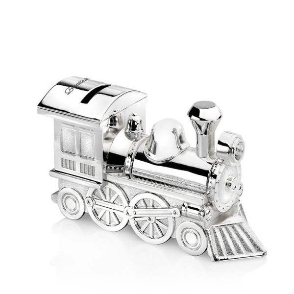 Metal piggy bank locomotive