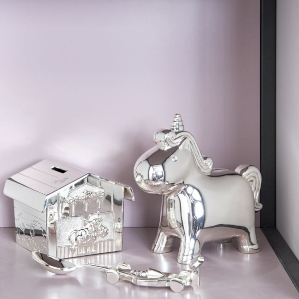 Metal piggy bank unicorn