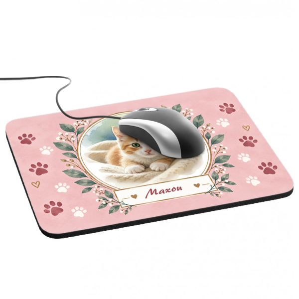 Mouse mat with a watercolour pet portrait