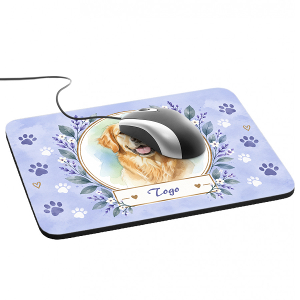 Mouse mat with a watercolour pet portrait