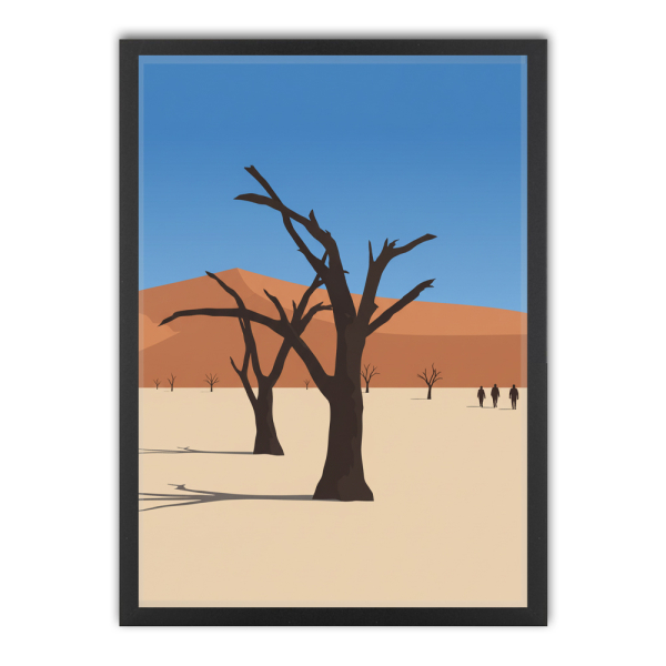 Illustrated landscape in flat design based on a photo