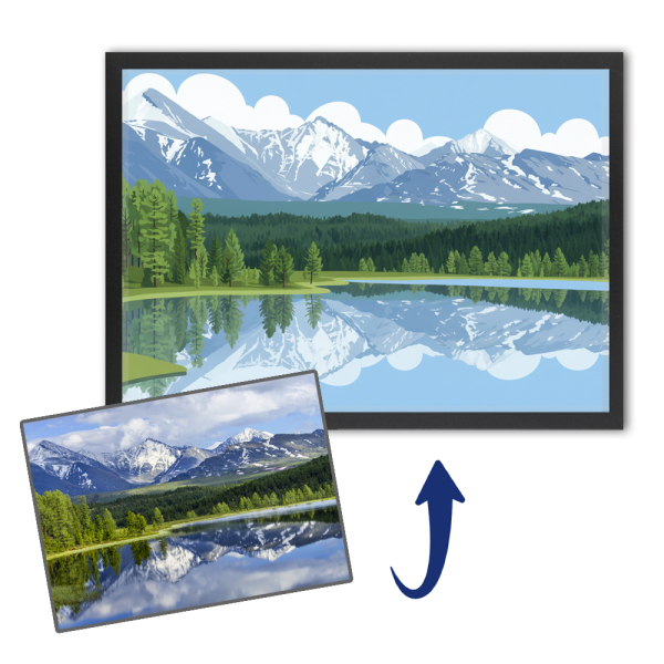 Illustrated landscape in flat design based on a photo