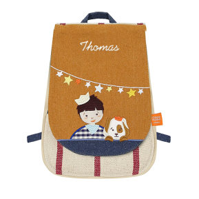 Personalised backpack with child and dog Personalised backpack with child and dog