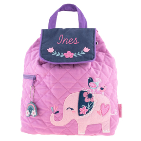 Personalised backpack with pink elephant Personalised backpack with pink elephant