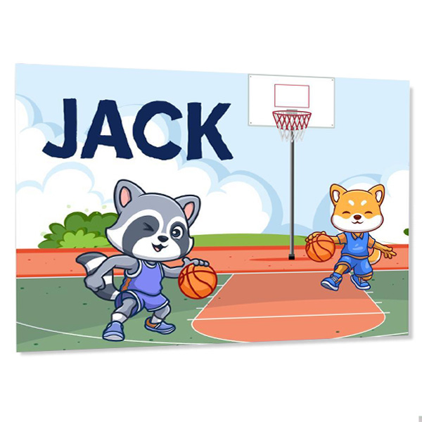 Personalized kids door sign - Basketball