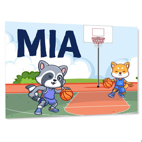 Personalized kids door sign - Basketball