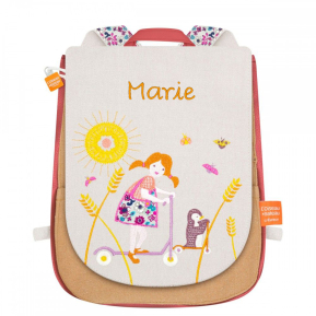 Personalised children's backpack with scooter embroidery Personalised children's backpack with scooter embroidery