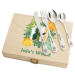 Personalised children’s cutlery set with dinosaurs and photo Personalised children’s cutlery set with dinosaurs and photo