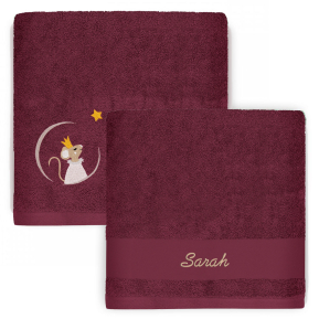 Personalised children's towel 70 x 140 cm - Raspberry Mouse Personalised children's towel 70 x 140 cm - Raspberry Mouse