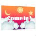 Personalized kids door sign - Clouds