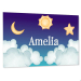 Personalized kids door sign - Clouds
