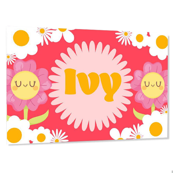 Personalised kids room door sign - Flowers