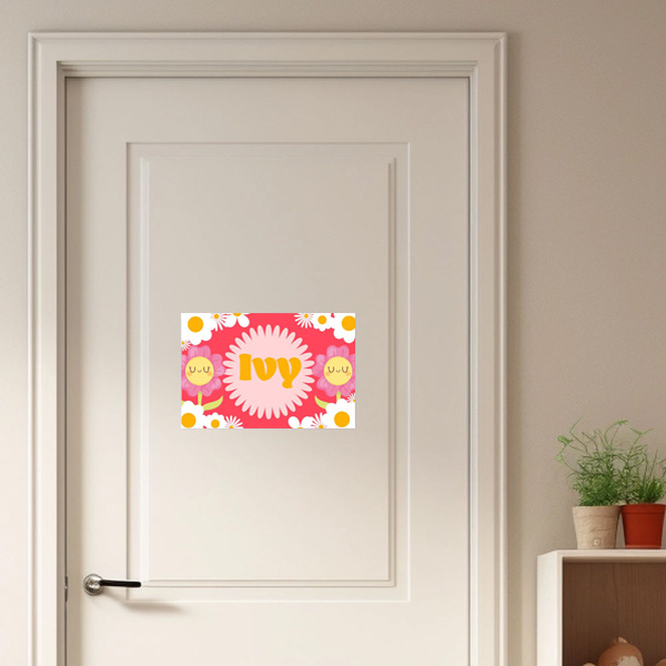 Personalised kids room door sign - Flowers