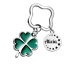 Personalised keyring with coloured four-leaf clover Personalised keyring with coloured four-leaf clover