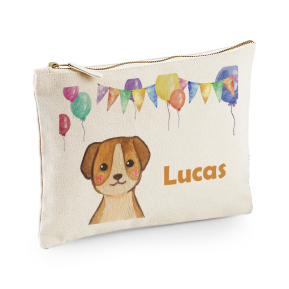 Personalised pouch with balloons and animals