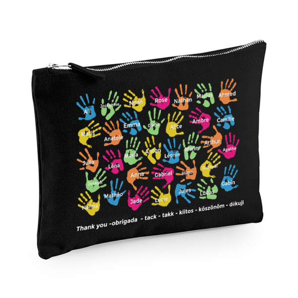 Personalised pouch with children's hands