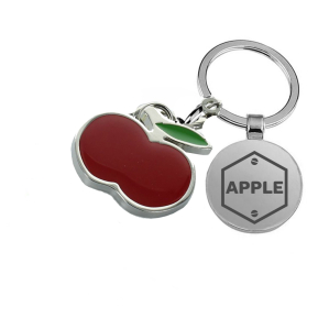 Personalised red apple keyring