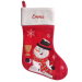 Personalised red felt Christmas stocking with snowman