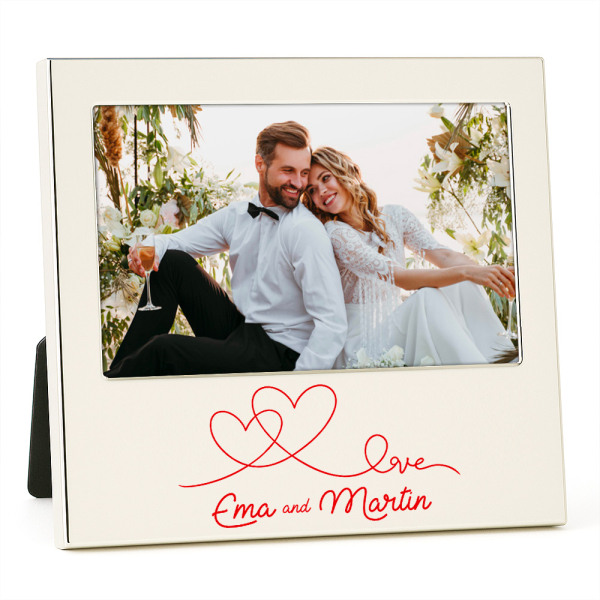 Personalised Silver Photo Frame Love