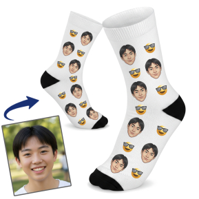 Personalised socks with illustrated faces