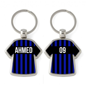 Personalised striped shirt keyring