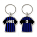 Personalised striped shirt keyring Personalised striped shirt keyring