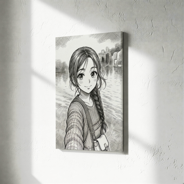 Personalised vintage manga-style portrait