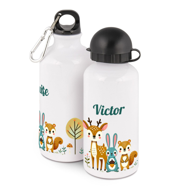 Personalised water bottle enchanted forest