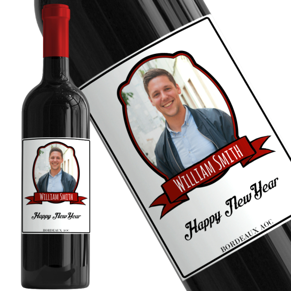 Personalised wine bottle Photo Crest