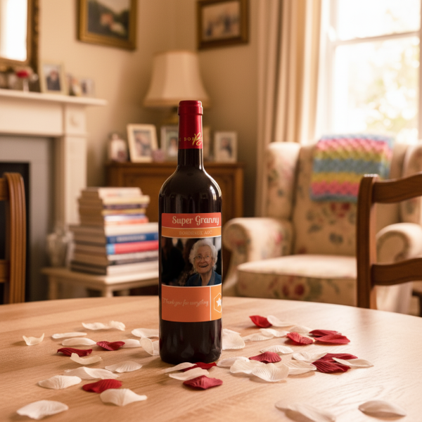 Personalised wine bottle Photo Label