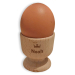 Personalised wooden egg cup with name and design