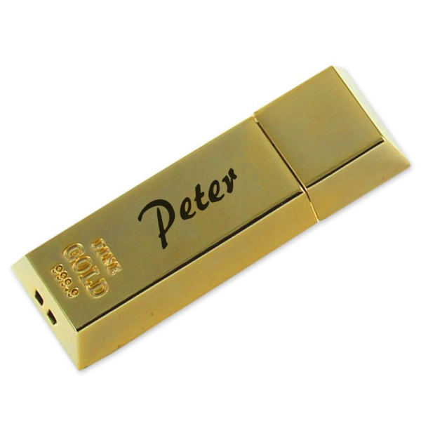 16 GB gold-bar shaped customised USB stick