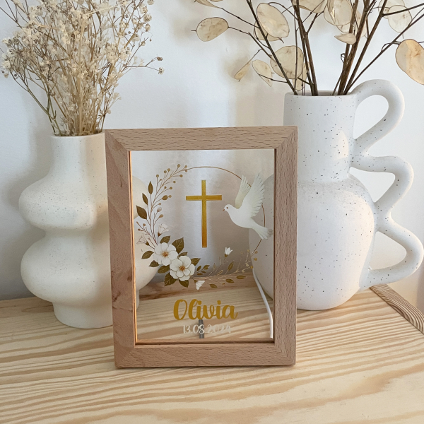 Personalized baptism LED frame