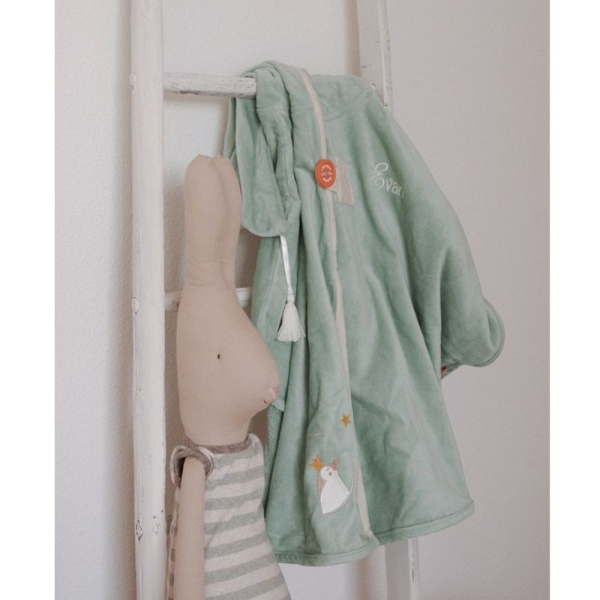 Personalized bath cape for children  Green Penguin