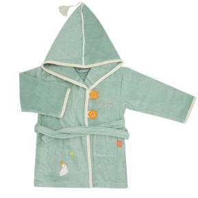 Personalized child bathrobe Green Penguin Personalized child bathrobe Green Penguin