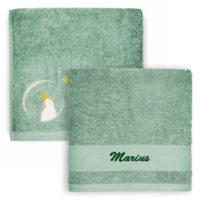 Personalized children's towel 70 x 140 cm - Green Penguin Personalized children's towel 70 x 140 cm - Green Penguin