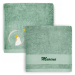 Personalized children's towel 70 x 140 cm - Green Penguin