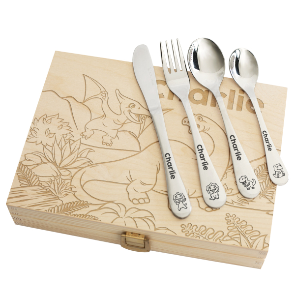 Personalized Dinosaur children's cutlery