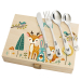 Children's cutlery with printed wooden box enchanted forest