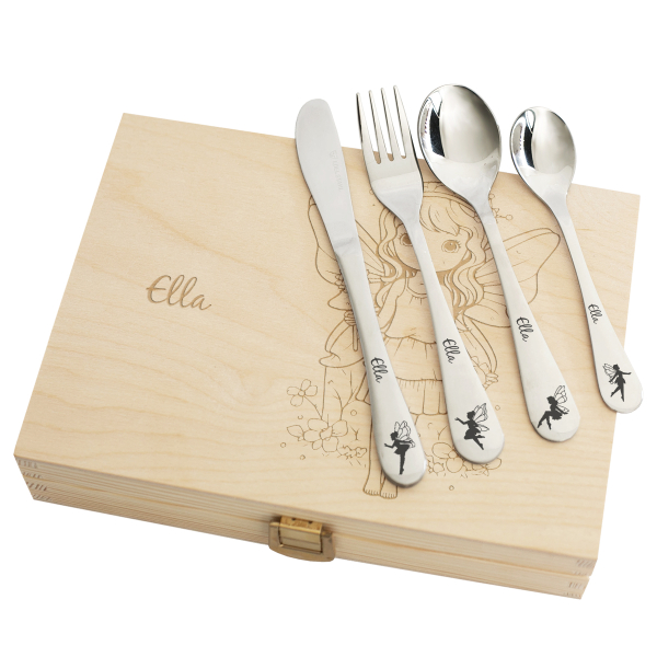 Personalized cutlery girl with a fairy