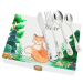 Personalized cutlery set with printed wooden box forest