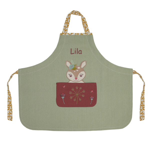 Personalized kids apron Lady Fawn