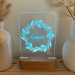 Personalized night light with name in flower wreath 