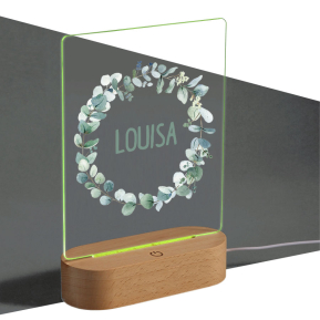 Personalized night light with name in flower wreath Personalized night light with name in flower wreath