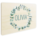 Personalized floral crown door sign