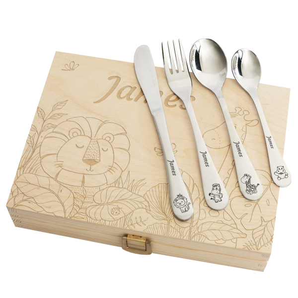 Personalised savannah cutlery for children
