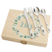Box with plant pattern and its personalized cutlery
