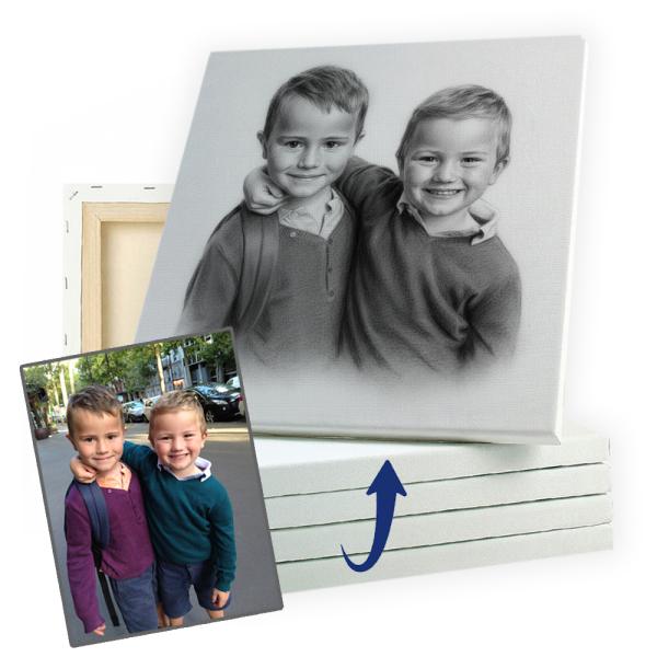 Charcoal-style portrait based on a photo