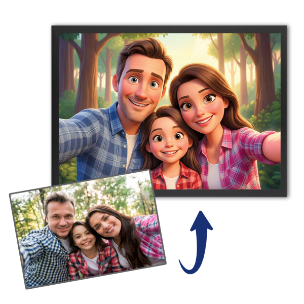 Portrait in the style of 3D animated film based on a photo